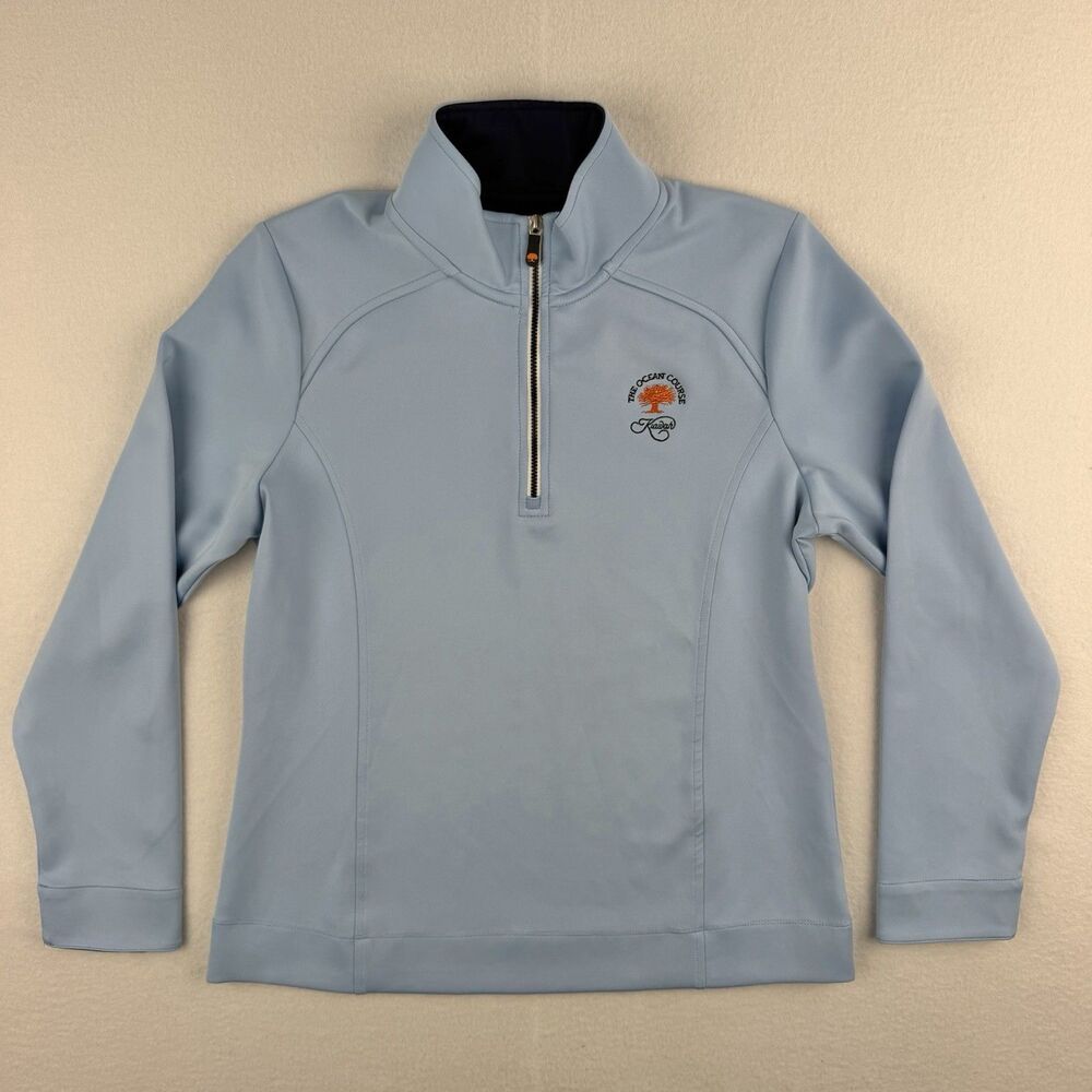 Kiawah Island Ocean Fairway & Greene Men’s L Blue Zip Mock Neck Pullover Golf